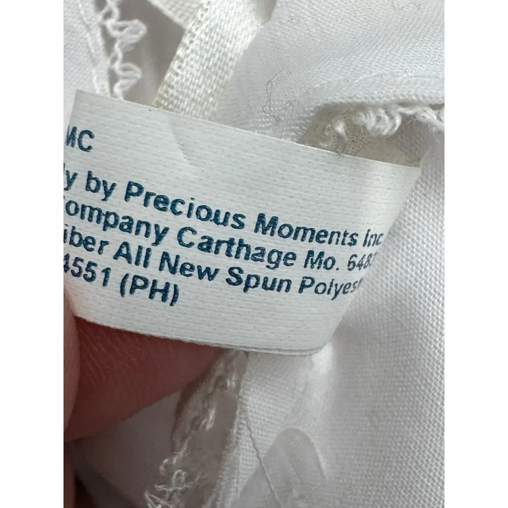 Vintage Precious Moments Praying Christina Blonde Doll White Communion Dress 11”